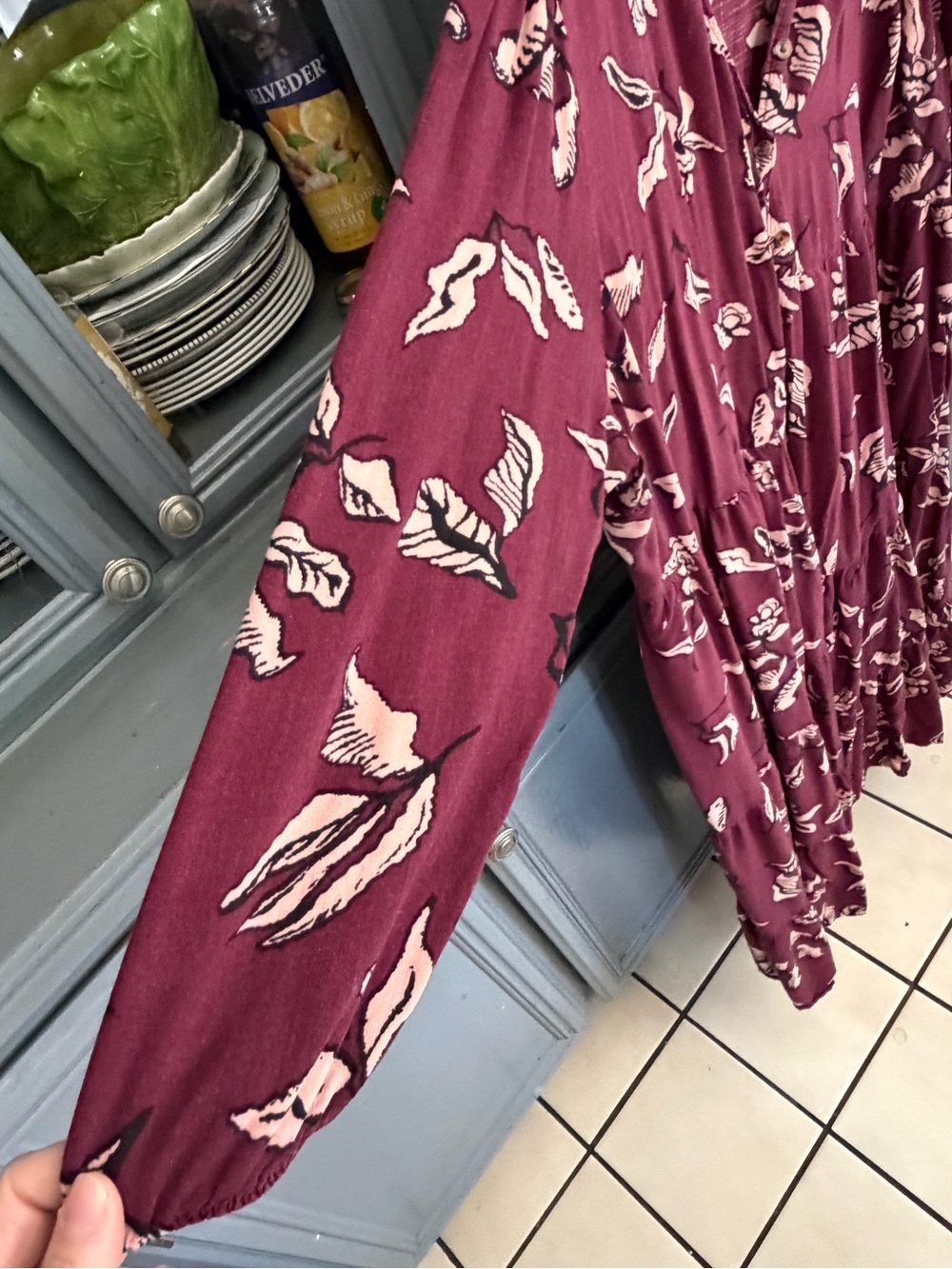 Sonoma Burgundy Floral Maxi Dress with Pink Accent - Picture 5 of 5